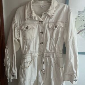 Le Lis White Fringe Women's Romper